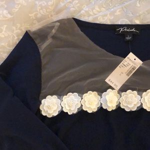 Polyester blouse (navy)